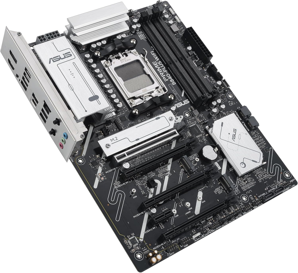 ASUS Prime B840-PLUS WiFi-CSM AMD AM5 B840 ATX Commercial CSM Motherboard, Advanced AI Ready, DDR5, PCIe 4.0, 3X M.2, Wi-Fi 6E, 2.5G LAN, DP, HDMI, USB Type-C, BIOS Flashback, ASUS Control Center