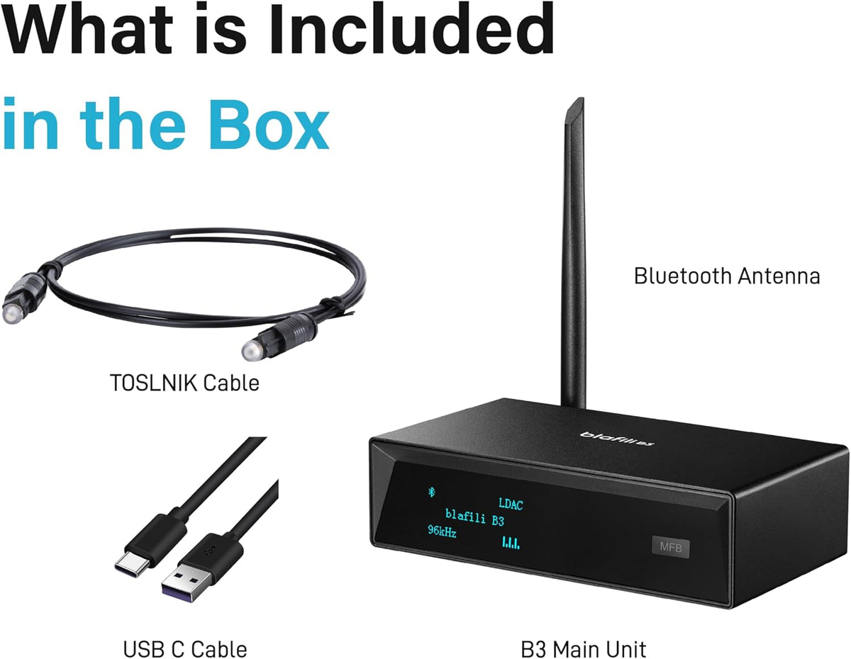 B3 Professional XLR Bluetooth v5.1 Music Receiver, LDAC & aptX HD Streamer, Built-in ESS DAC, Analog RCA, Digital Optical and COAXIAL Outputs, for Audio Mixer, DJ Speakers & PA System