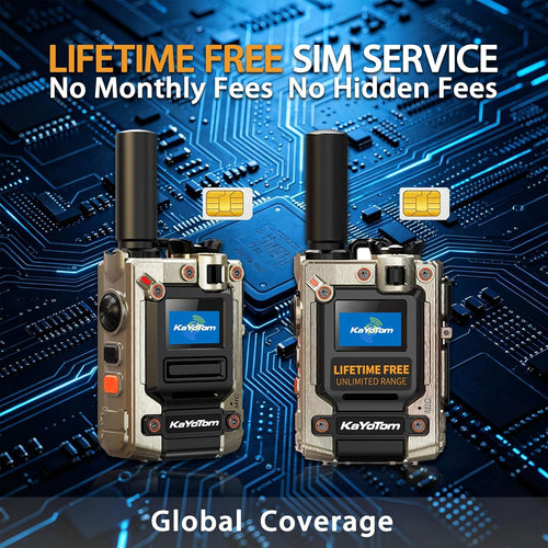 (Lifetime Free) Unlimited Range Walkie Talkies Long Range Global Rapid POC 4G Two Way Radios with Nationwide-PTT Walkie Talkies for Adults,Long Distancefor Truck Fleet,Family,Camping(2-Pack)