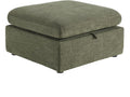 CHITA 34 Inch Upholstered Square Modular Storage Ottoman for Sectional Sofa,Storage Ottoman Footrest and Seat Cube for Living Room, Moss Green
