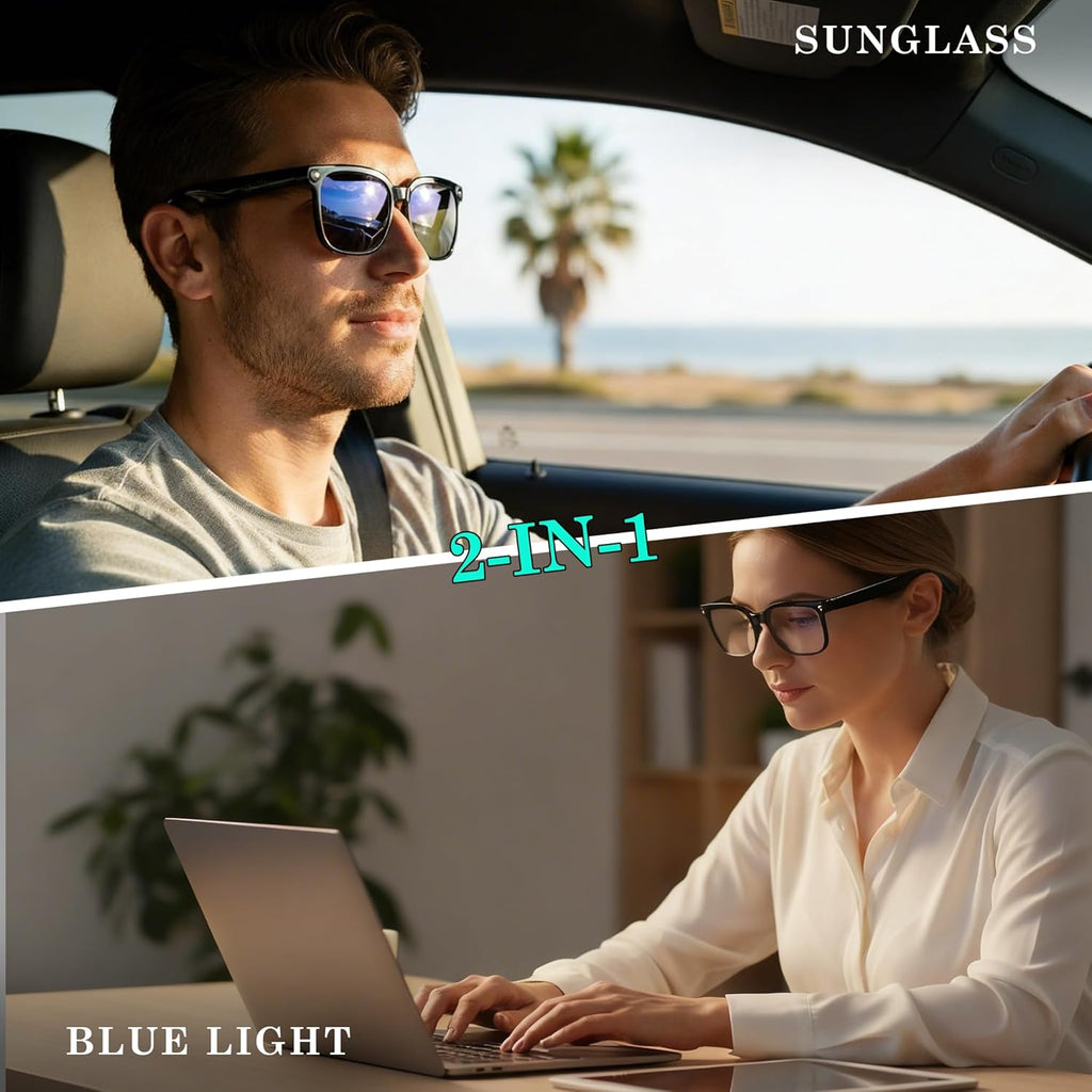 EarlySincere 4K Camera Smart Glasses with ChatGPT AI, Blue Light Blocking Lenses + Extra Sunglasses, Live Translation & Bluetooth Audio, Hands-Free POV Video Recording Eyewear
