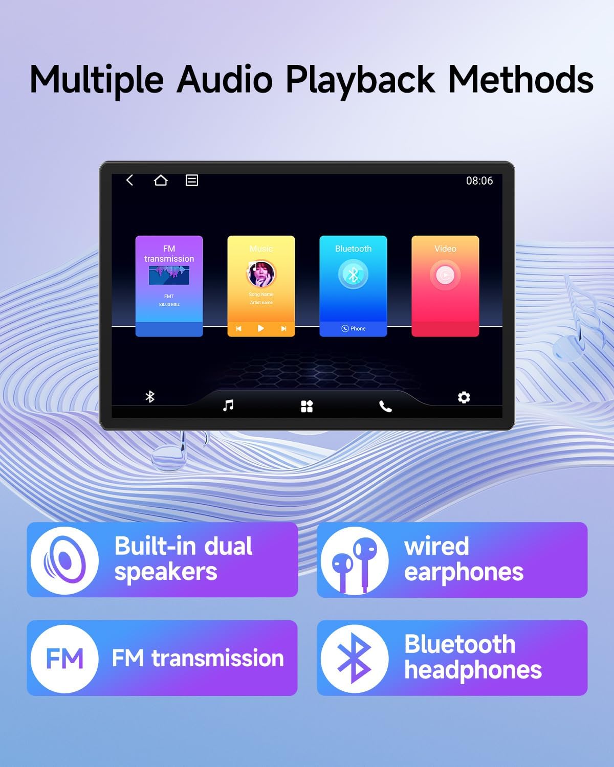 13" Android 13 Car TV for Back Seat, Headrest Monitor for Car Portable Touchscreen Rear Seat Entertainment System, Support Phone Wireless Mirror Link, HDMI in/TF Card/USB/4K Video Playback (1*pc)