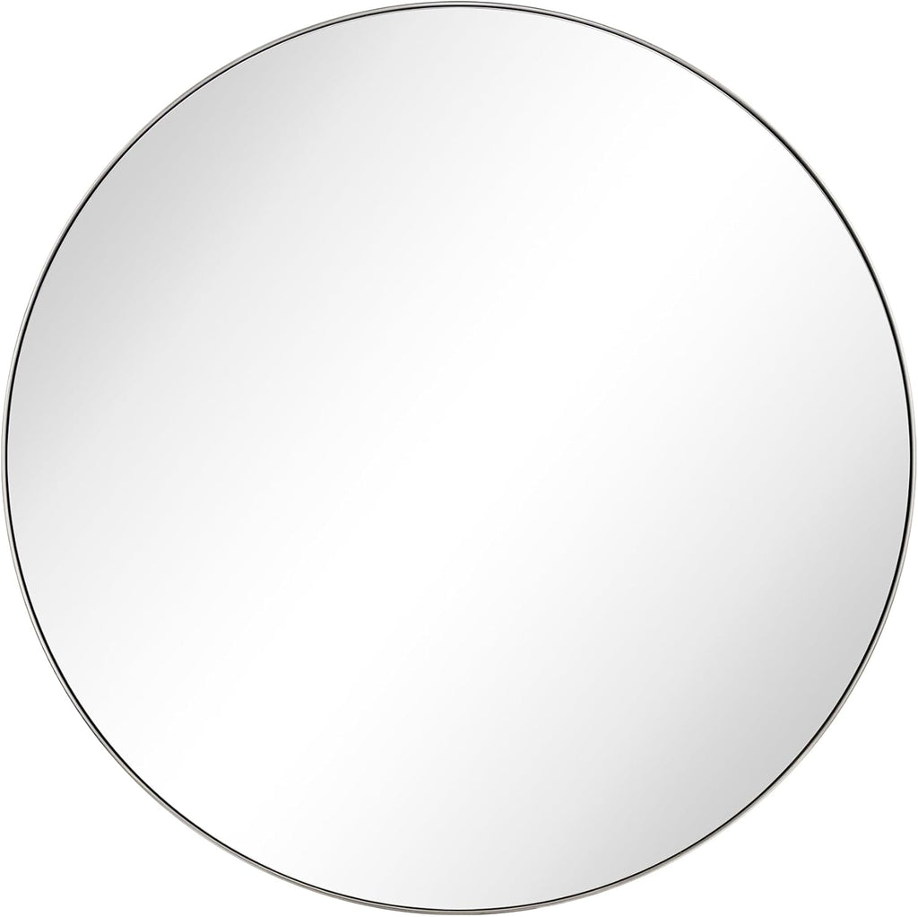 Surface Mount Brushed Nickel Round CircleBathroom Medicine Cabinet with Mirror Circlular Shaped Stainless Steel Metal Framed Medicine Cabinets Bathroom Cabinet with Mirror 24'' Diameter