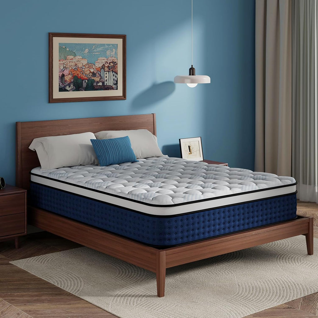 Queen Mattress, 12 Inch Hybrid Queen Size Mattress in a Box, Medium Firm, Cooling Gel Memory Foam, Individual Pocket Spring for Motion Isolation/Lumbar Support & Pressure Relief, CertiPUR-US