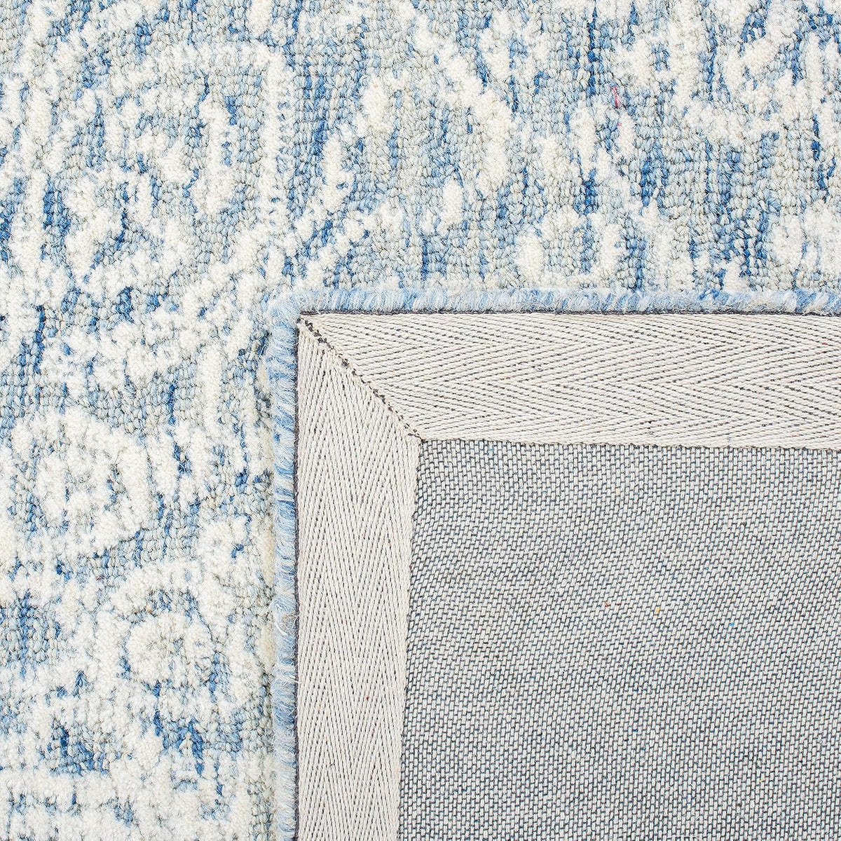 SAFAVIEH Metro Collection 8' x 10' BlueIvory MET993M Handmade Premium Wool Living Room Dining Bedroom Area Rug