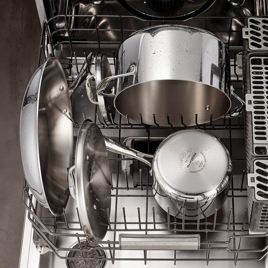 Tramontina Signature Tri-Ply Clad Stainless Steel 12-Piece Cookware Set with Lids, Pots and Pans Kitchen Set, Induction-Ready, Dishwasher-Safe, NSF-Certified, Made in Brazil