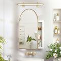 Recessed Medicine Cabinet with Mirror,Brushed Gold Arched Medicine Cabinets for Bathroom,in Wall Bathroom Cabinet with Mirror,Mirrored Medicine Cabinets Wall Mounted 20x30