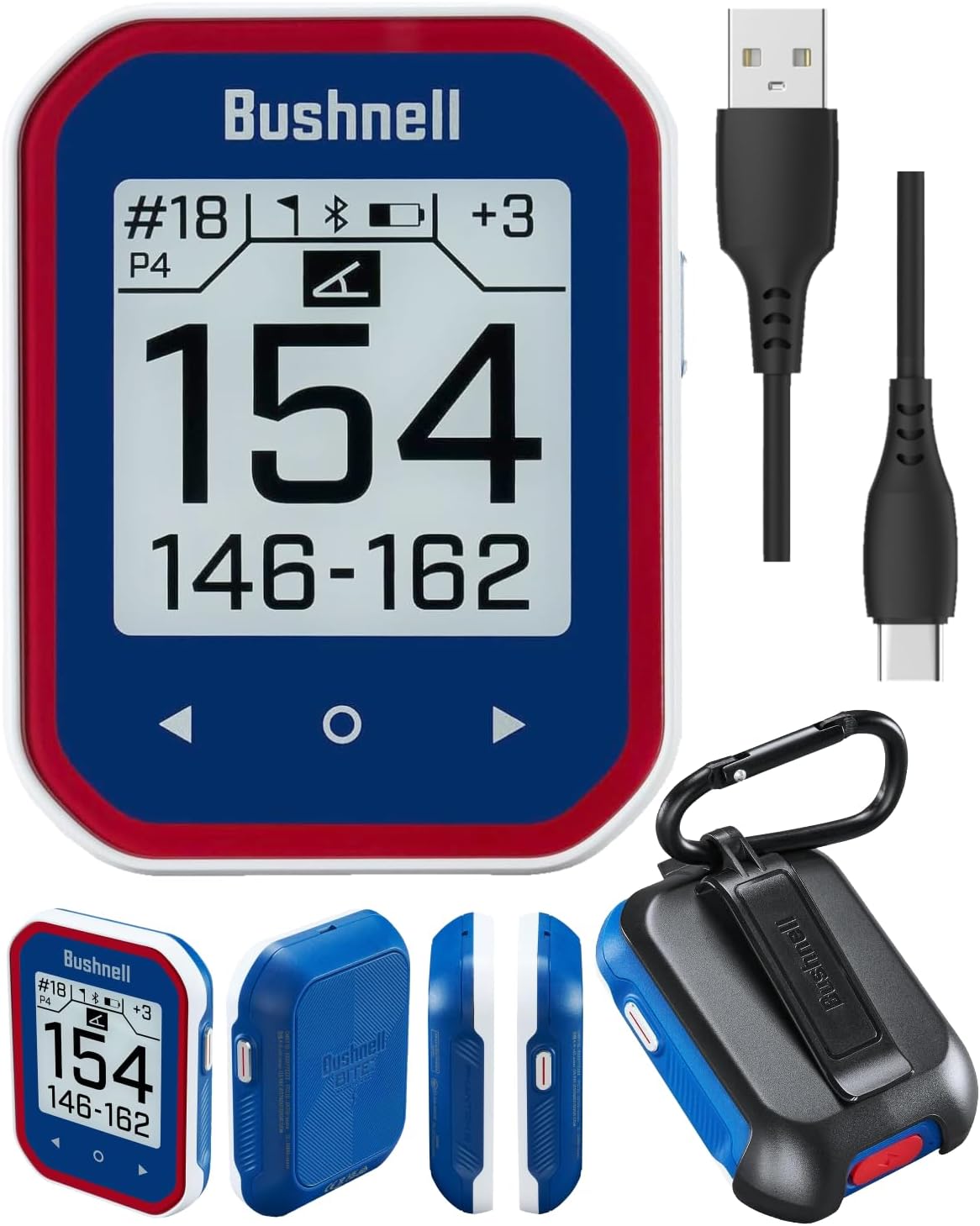 bushnellgolf Golf Phantom 3 Handheld Slope GPS, Touchscreen Display, Belt Clip & Carabiner, (Blue)