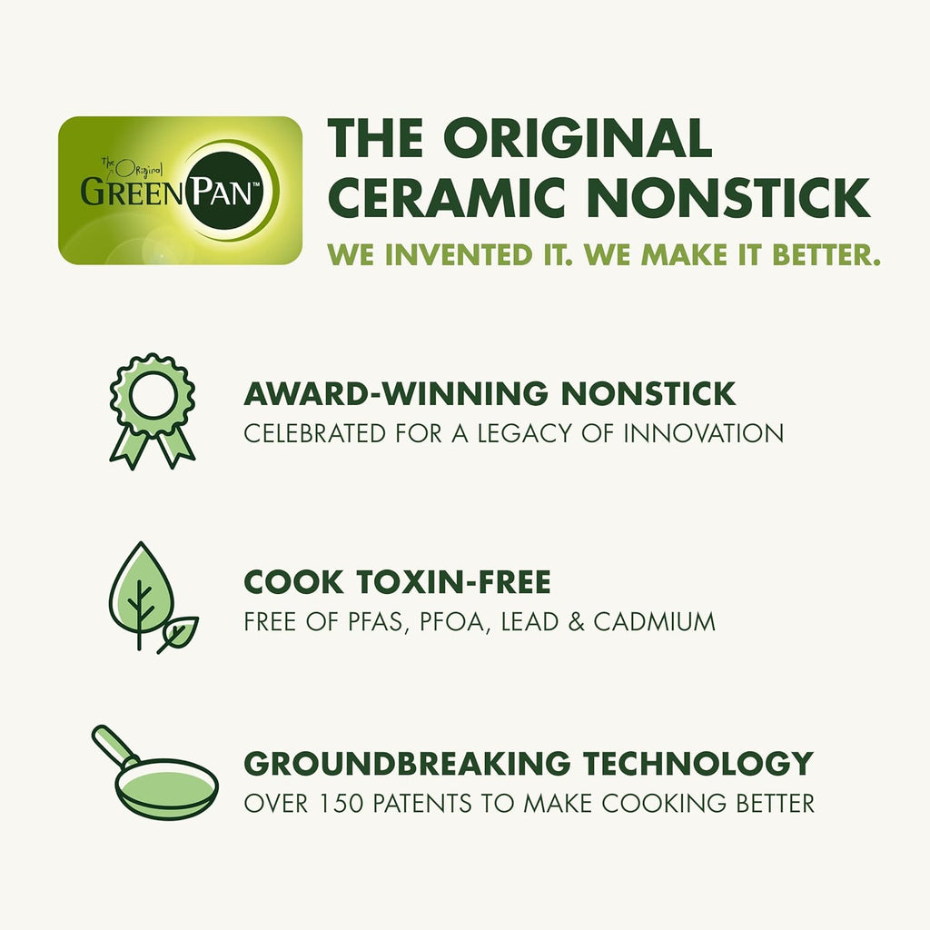 GreenPan Treviso 10 Piece Cookware Set, Non-Toxic PFAS-Free Stainless Steel Ceramic Nonstick Coating, Induction Suitable, Pots, Pans Lids, Sauté & Saucepans, Multi Clad, Dishwasher & Oven Safe