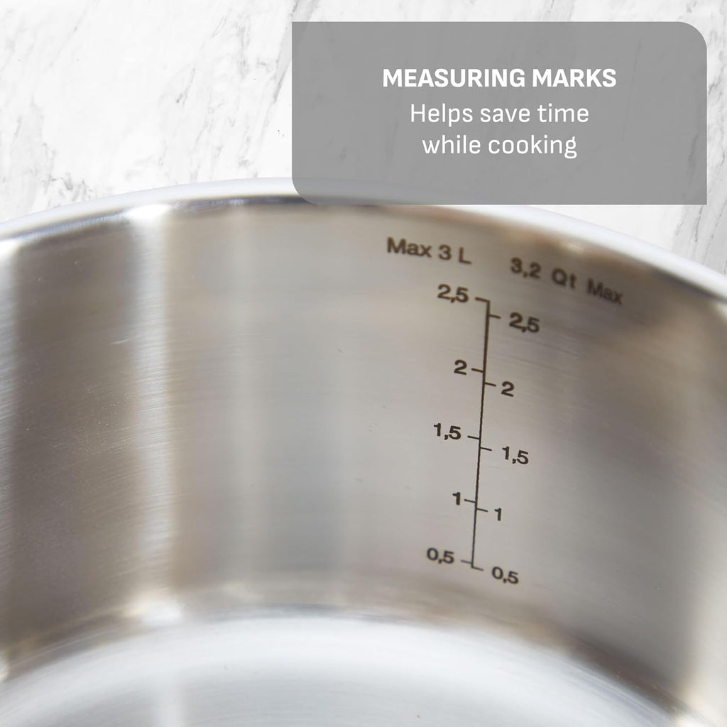 T-fal Gourmet 15-Piece Stainless Steel Cookware Set, Pots and Pans Cooking Set, Dishwasher Safe, Oven Safe to 500°F, Induction Compatible, Stock Pot, Sauce, Saute, Frying Pans, Silver