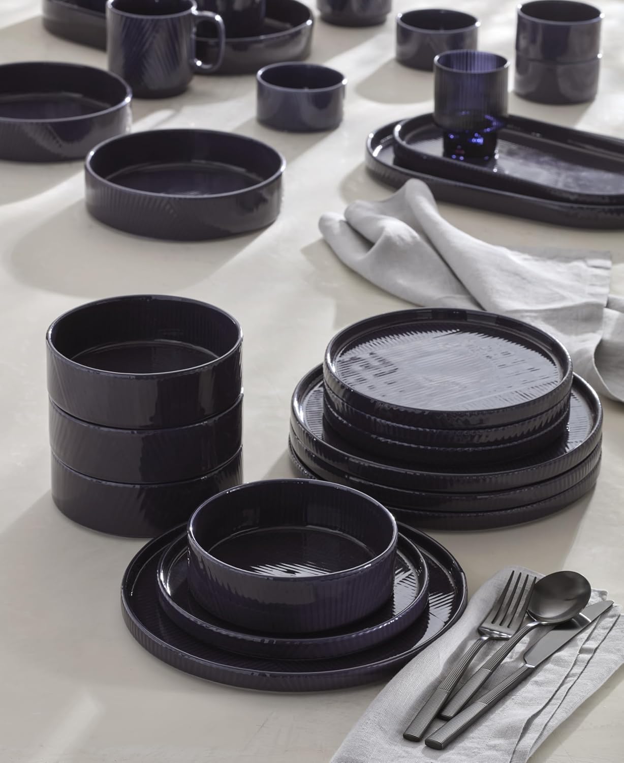 Lenox 897798 Modulus 12-Piece Dinnerware Set, Nightshade