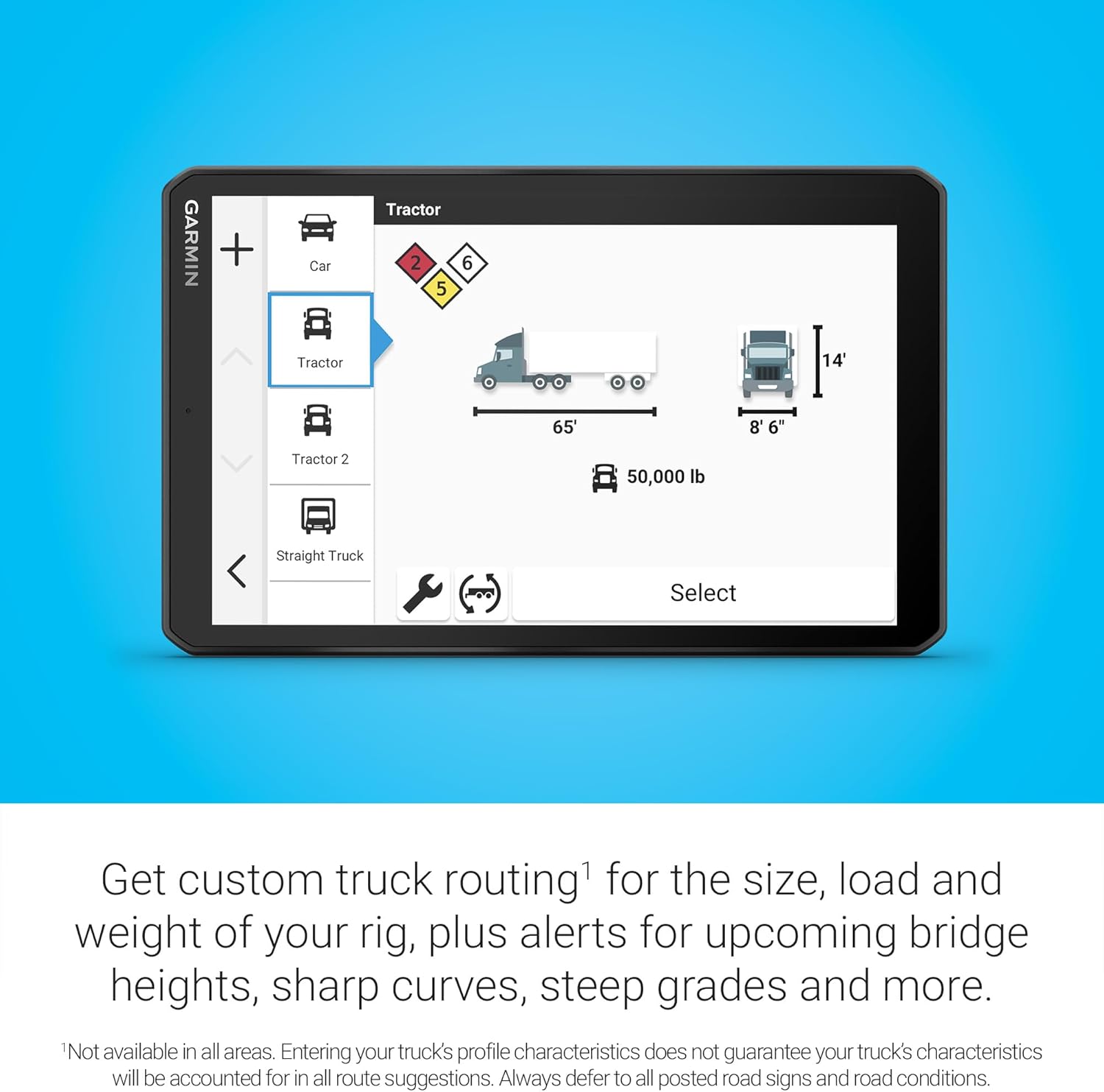 Garmin dezl OTR820 GPS Truck Navigator with 8-Inch Touchscreen Display, 1280p Resolution, and Birdseye Direct Satellite Imagery (Renewed)