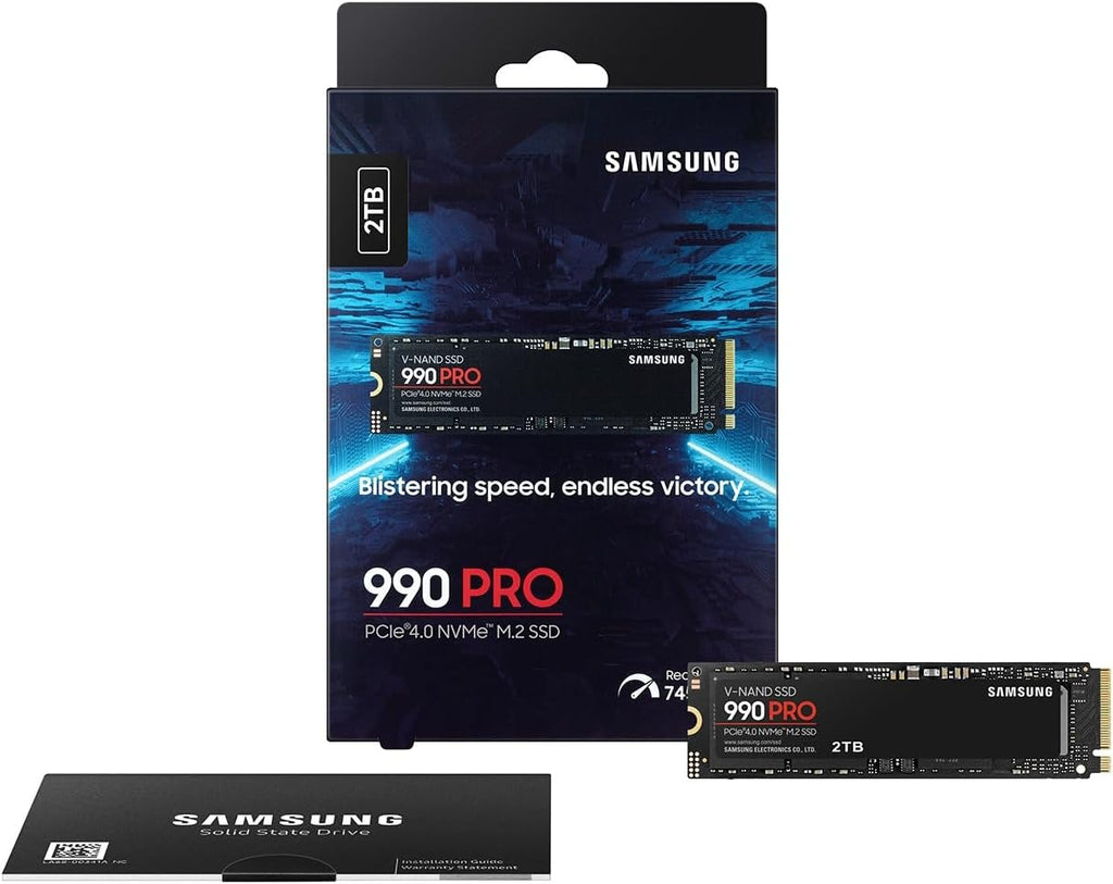 Samsung 990 PRO SSD 2TB NVMe M.2 PCIe Gen4, M.2 2280 Internal Solid State Hard Drive, Seq. Read Speeds Up to 7,450 MB/s for High End Computing, Gaming, and Heavy Duty Workstations, MZ-V9P2T0B/AM