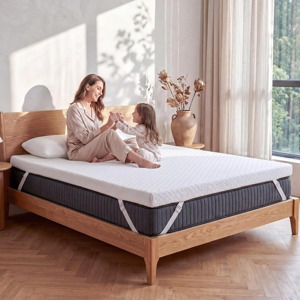 VALUXE 3 Inch Gel Memory Foam Mattress Topper Queen Size High Density Cooling Pad Pressure Relief Bed Topper (with Removable & Washable Bamboo Cover)