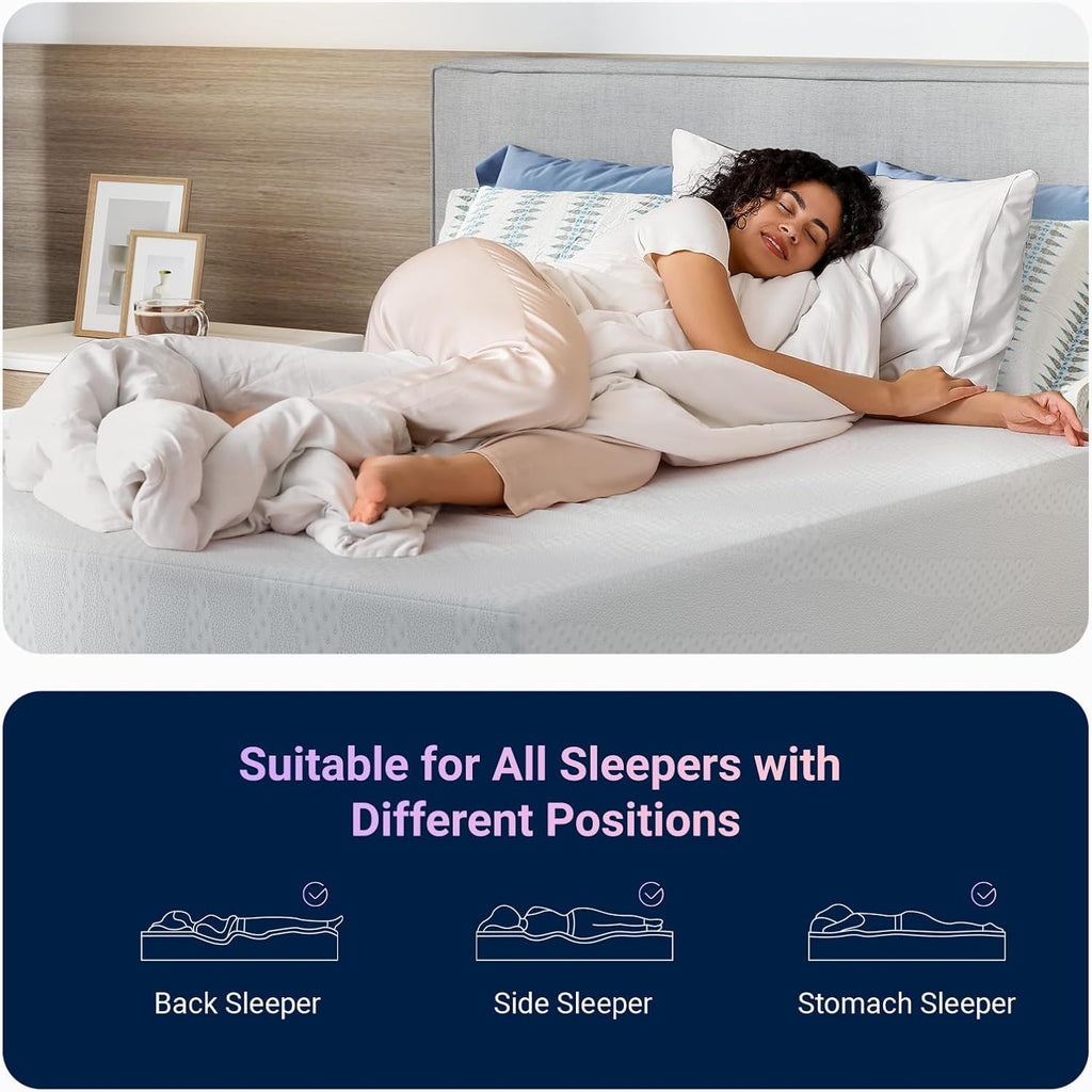 Avenco Queen Mattresses, 10 Inch Queen Size Mattress with Gel Memory Foam for Cool Night & Pressure Relief, Bed Mattress in a Box Medium Soft Plush Feel Colchones with Motion Isolating