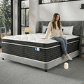 Ruoysun Luxury California King Mattress 12 In, Firm Cal King Mattress in a Box, 7-Zones& Edge Support, Cooling Gel Memory Foam& Pocketed Spring, Pressure Back Pain Relief, Hotel-Level, 100-Night Trial