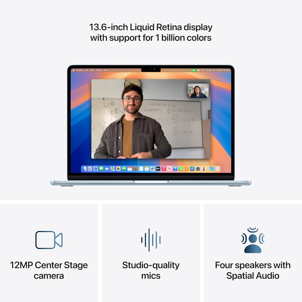 Apple 2025 MacBook Air with Apple M4 Chip, 13-inch, 16GB RAM, 512GB SSD Storage Sky Blue (Renewed)