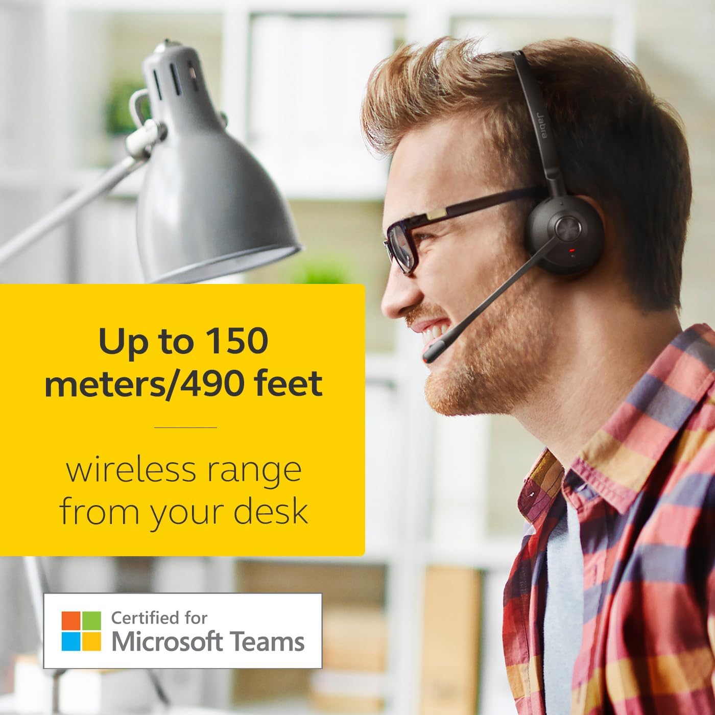 Jabra Engage 65 SE (Second Edition) Wireless Headset, Single-Ear – Telephone Headset with Industry-Leading Wireless Performance, Advanced Noise-Cancelling Microphone, All Day Battery Life - Black