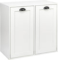 Household Essentials Laundry Sorter Cabinet, Scandi White Finish