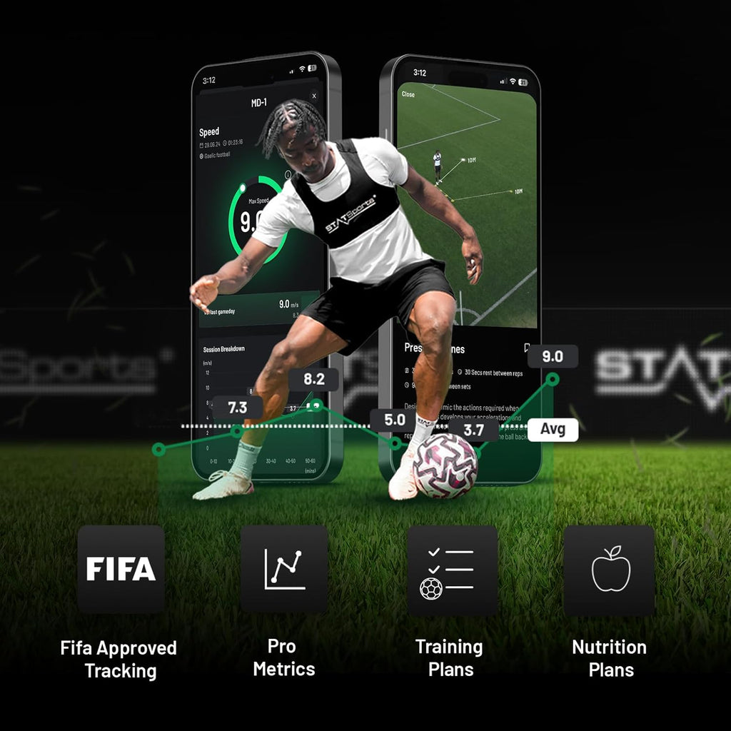 STATSports Academy GPS Soccer Tracker Vest - Unlock Elite Performance with Pro-Level Coaching, Drills & Nutrition - Tracks 24 Metrics - Football GPS Vest Used by Pro Players & Teams