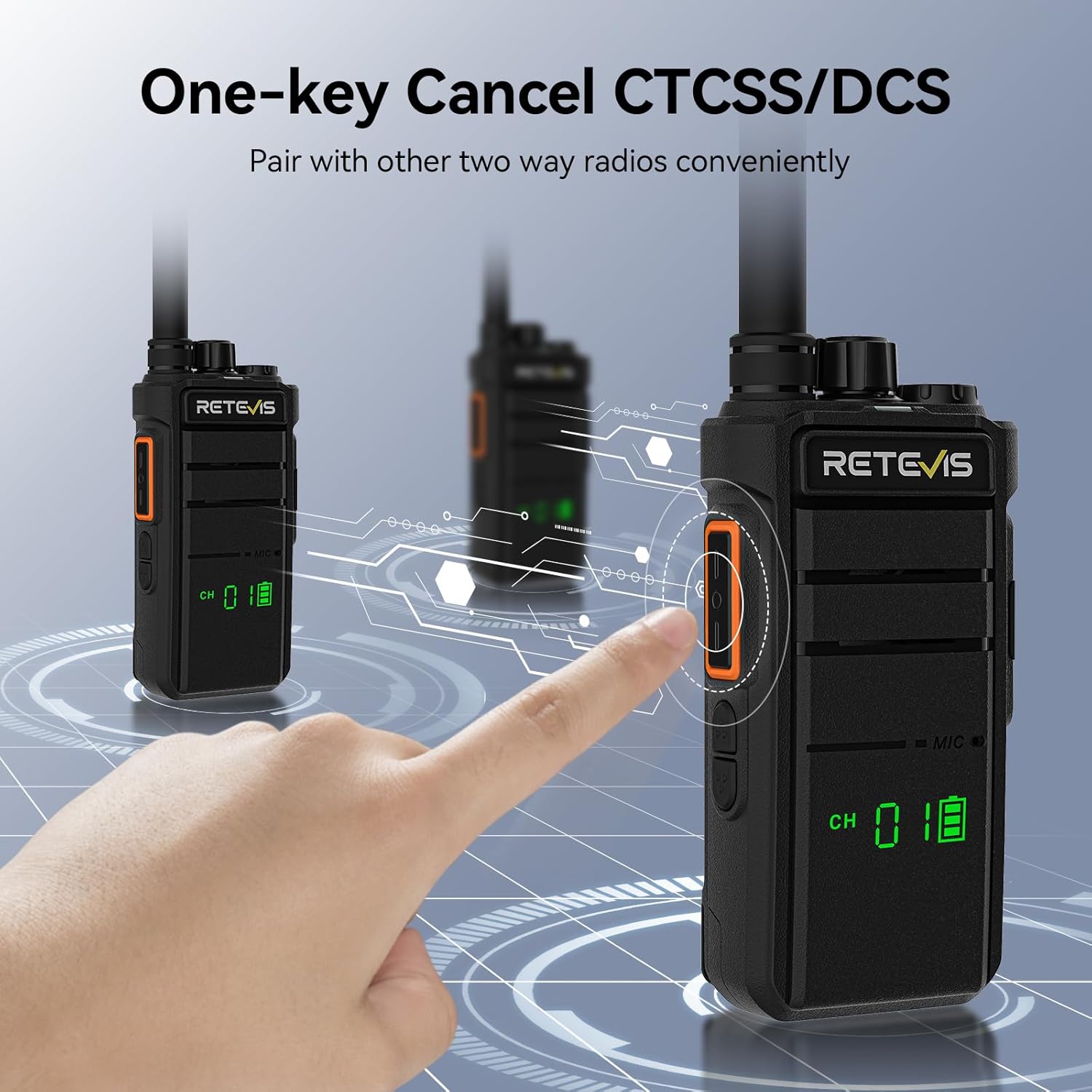 Retevis RB26H Walkie Talkies Long Range with Earpiece,2 Way Radio with 6 Way Charger,Hidden Display,21-Hours,NOAA,GMRS Repeater Capable,Professional Walkie-Talkie for Adults Security Warehouse(6 Pack)