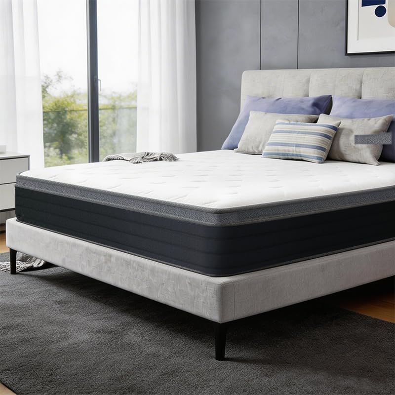 Queen Mattress, 10 Inch Queen Size Mattress in a Box, Hotel-Quality Soft Bed with Independent Pocket Springs for Cool Sleep, Very Soft Feel, 60x80 Inch