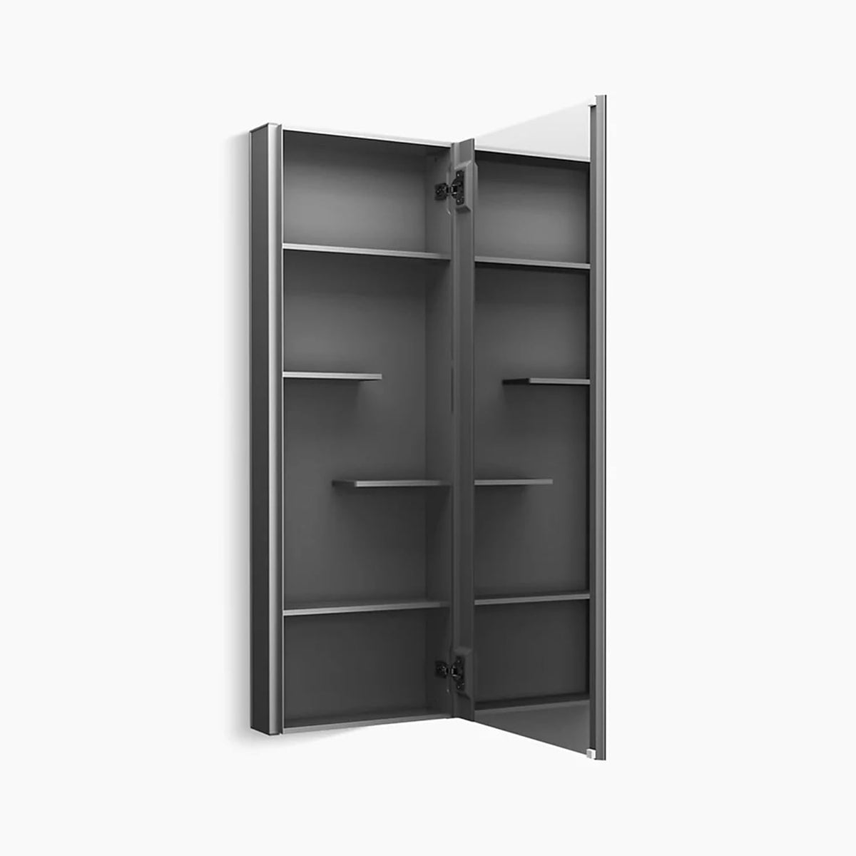 Kohler 81147-DA1 Maxstow Frameless Surface-Mount Bathroom Medicine Cabinet with Mirror, 15 in. W x 40 in. H, Dark Anodized Aluminum