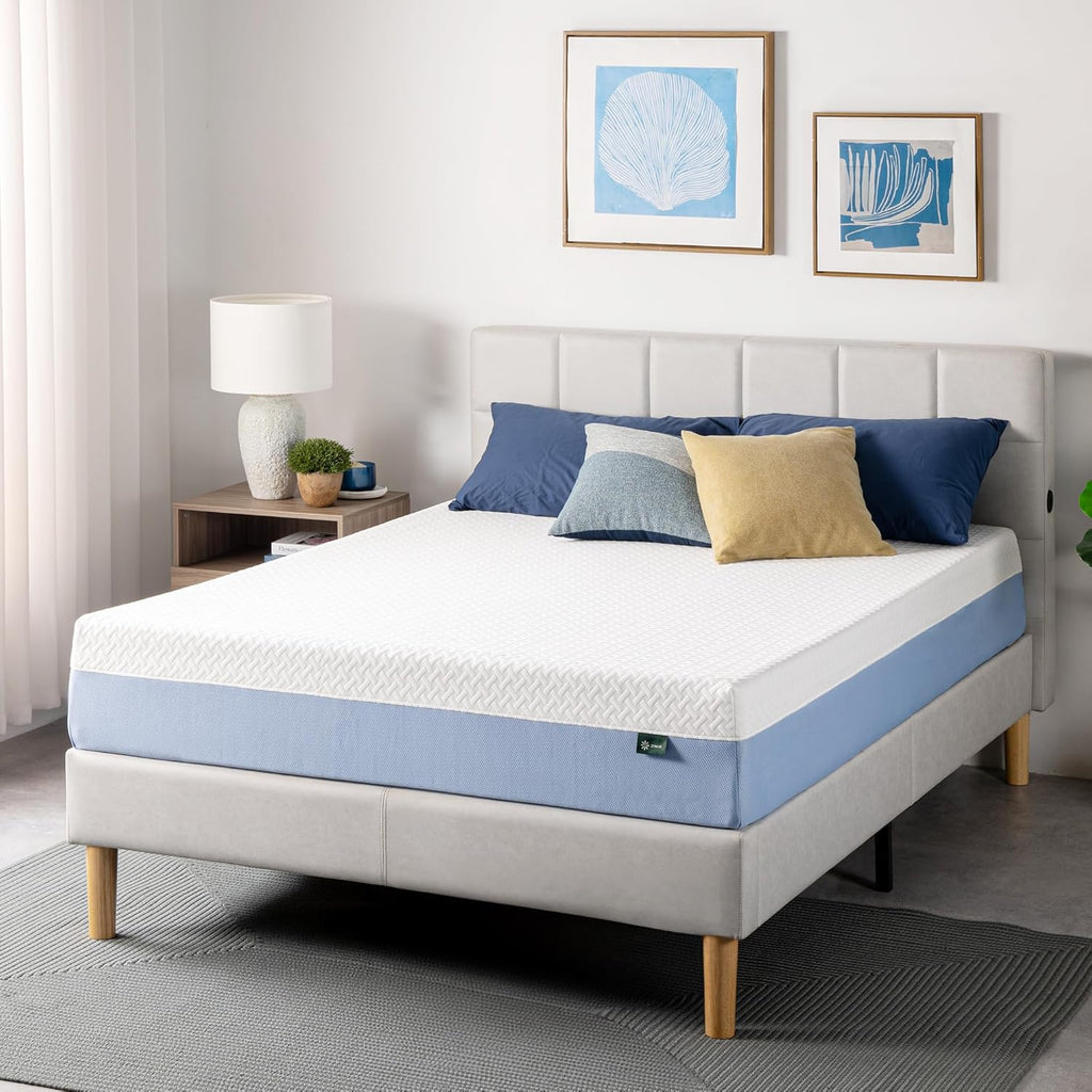 Zinus 10 Inch Queen Cooling Essential Memory Foam Mattress NewVersion, Fiberglass Free, Medium Feel, Breathable Cooling Layers, Certified Safe Materials