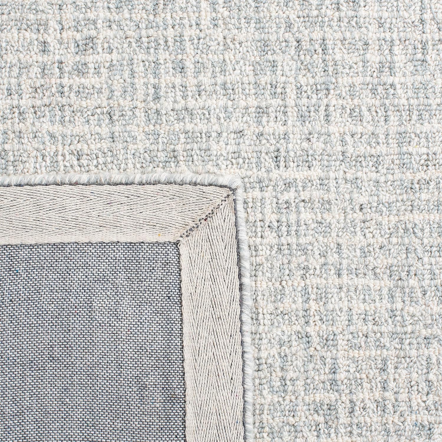 SAFAVIEH Abstract Collection Area Rug - 9' x 12', Light Grey & Ivory, Handmade Wool, Ideal for High Traffic Areas in Living Room, Bedroom (ABT468F)