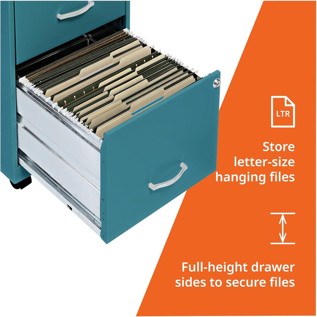 Lorell LYS SOHO File/File Mobile Cabinet, Teal