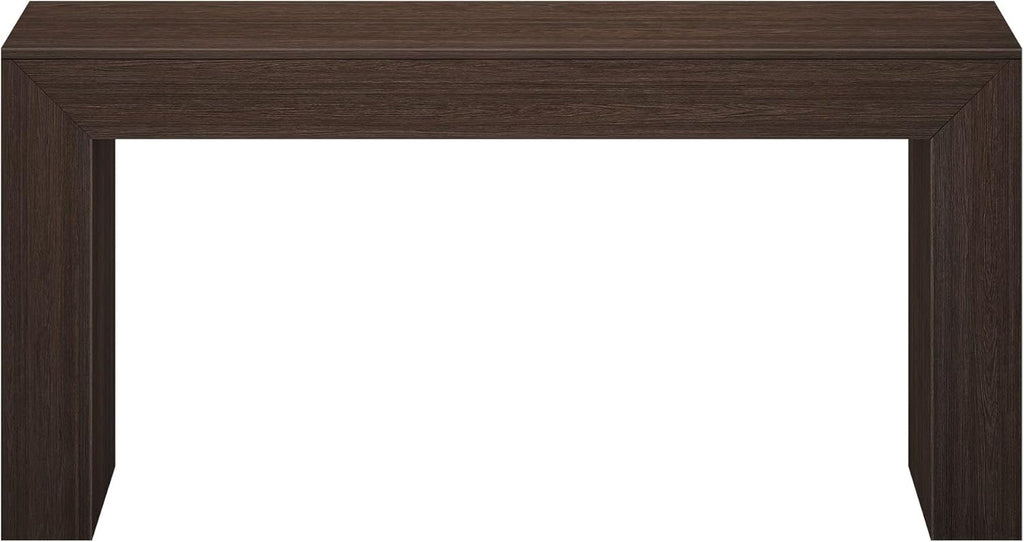 Plank+Beam Grand Console Table, 66 Inch Modern Solid Wood Sofa Table, Narrow Entryway Table for Hallway, Behind The Couch, Living Room, Foyer, Walnut Wirebrush