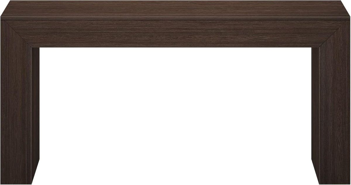 Plank+Beam Grand Console Table, 66 Inch Modern Solid Wood Sofa Table, Narrow Entryway Table for Hallway, Behind The Couch, Living Room, Foyer, Walnut Wirebrush