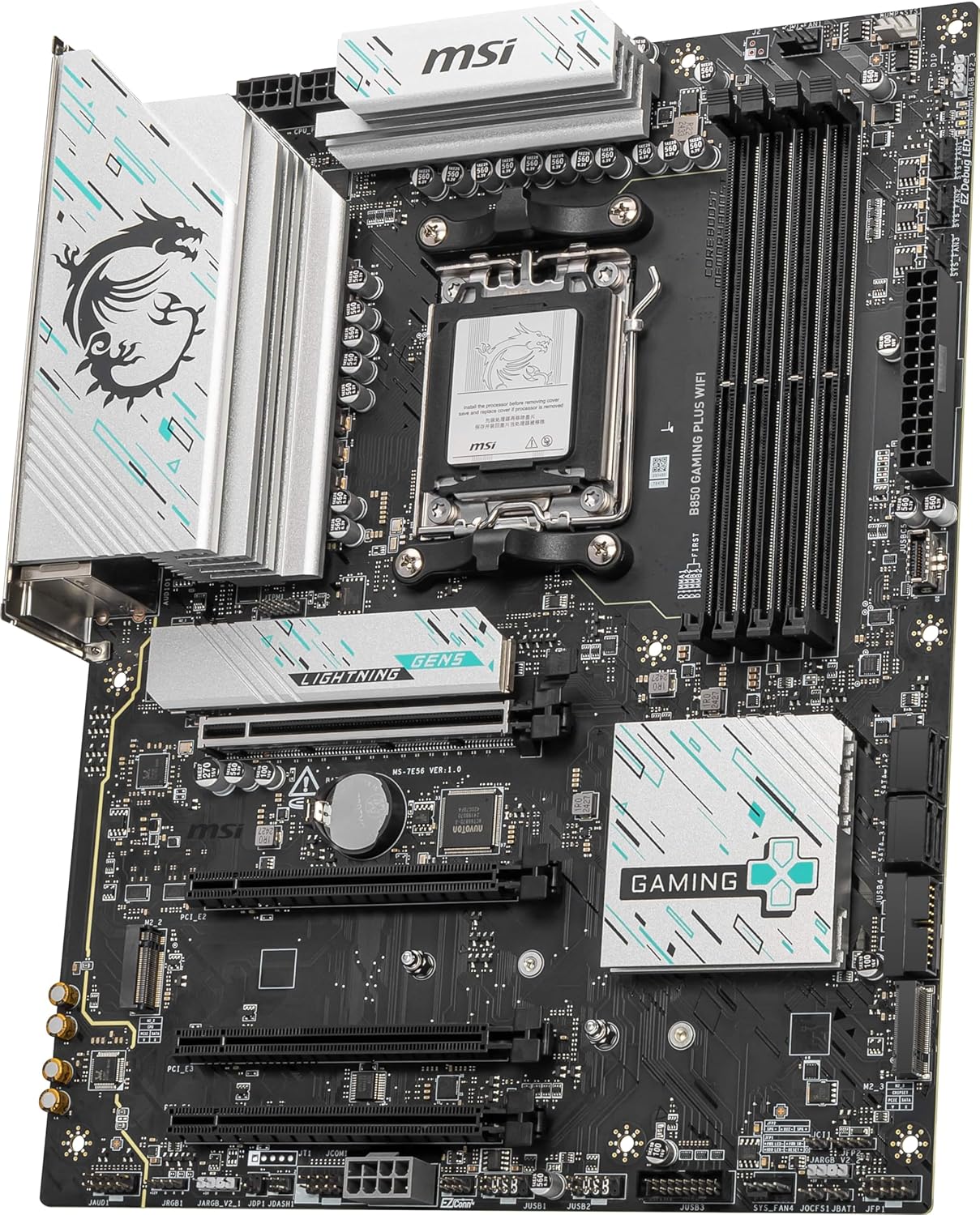 MSI B850 GAMING PLUS WIFI Motherboard,ATX-Supports AMD Ryzen 9000-7000 Processors,AM5-DDR5 Memory 8200+ MT/s (OC),PCIe 5.0x16 & 4.0x16,M.2 Gen5,Wi-Fi 7,5G LAN+HIGH-SPEED DDR5 RAM 32GB (2x 16GB) Bundle