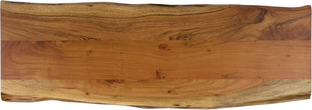 SAFAVIEH Home Collection - Adella Live Edge Entryway Console Table, Natural Wood Top with Black Metal Open Legs (CNS3704A)