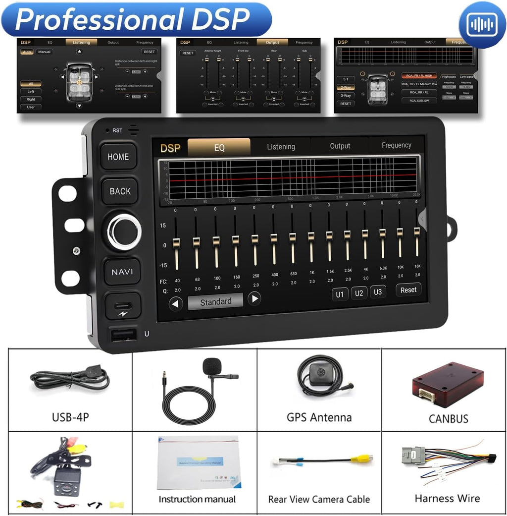 QLED Radio for Chevy Chevrolet Silverado SSR Tahoe 2003-2006,GMC Siera Yukon 2003-2006,Hummer H2 2003-2007,CarPlay Android Auto Ready,Touch Screen Stereo,Free Back Camera
