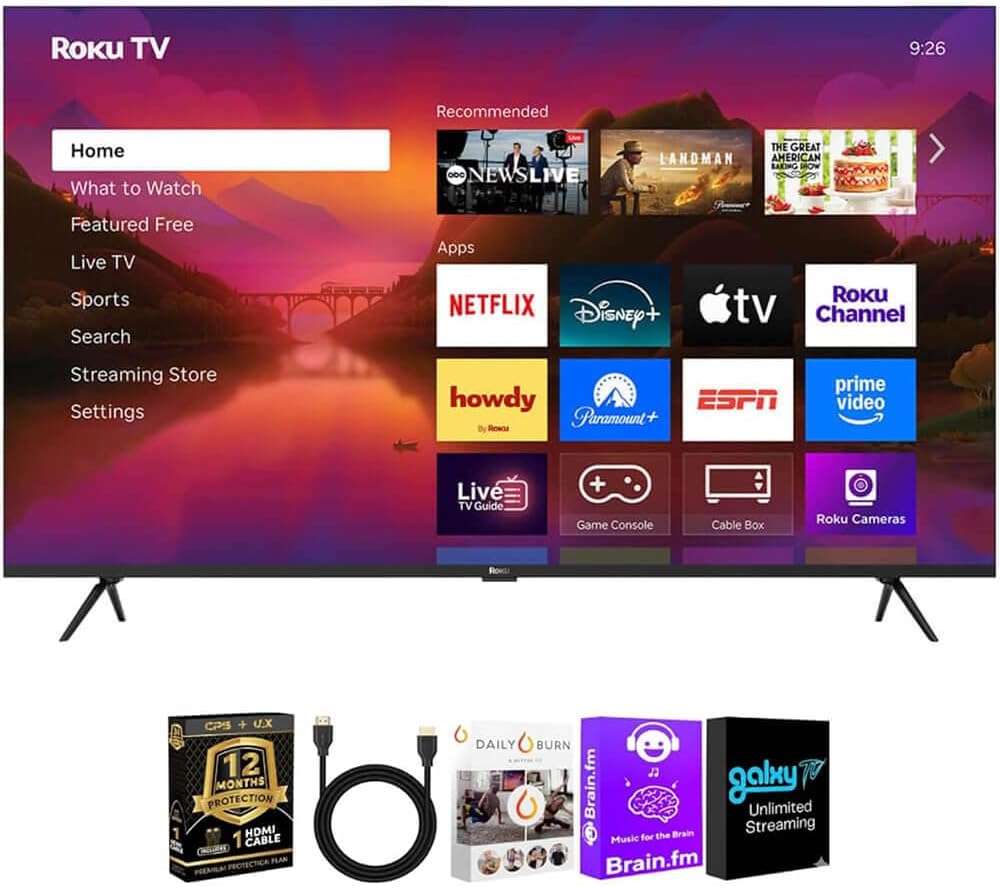 Roku 65R6C7KIT1 65 inch Class Plus Series 4K QLED Mini LED Smart TV Dolby Vision HDR10+ 120Hz WiFi Voice Remote HDMI C