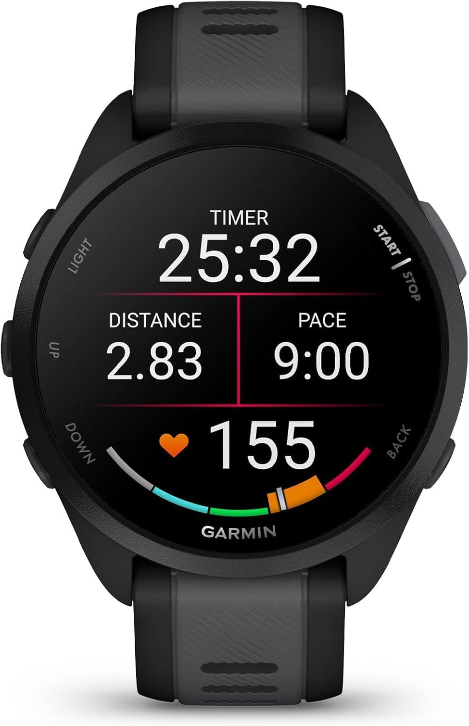 Garmin Forerunner 165, G010-N2863-20 GPS, Black/Slate Grey, WW (Renewed)
