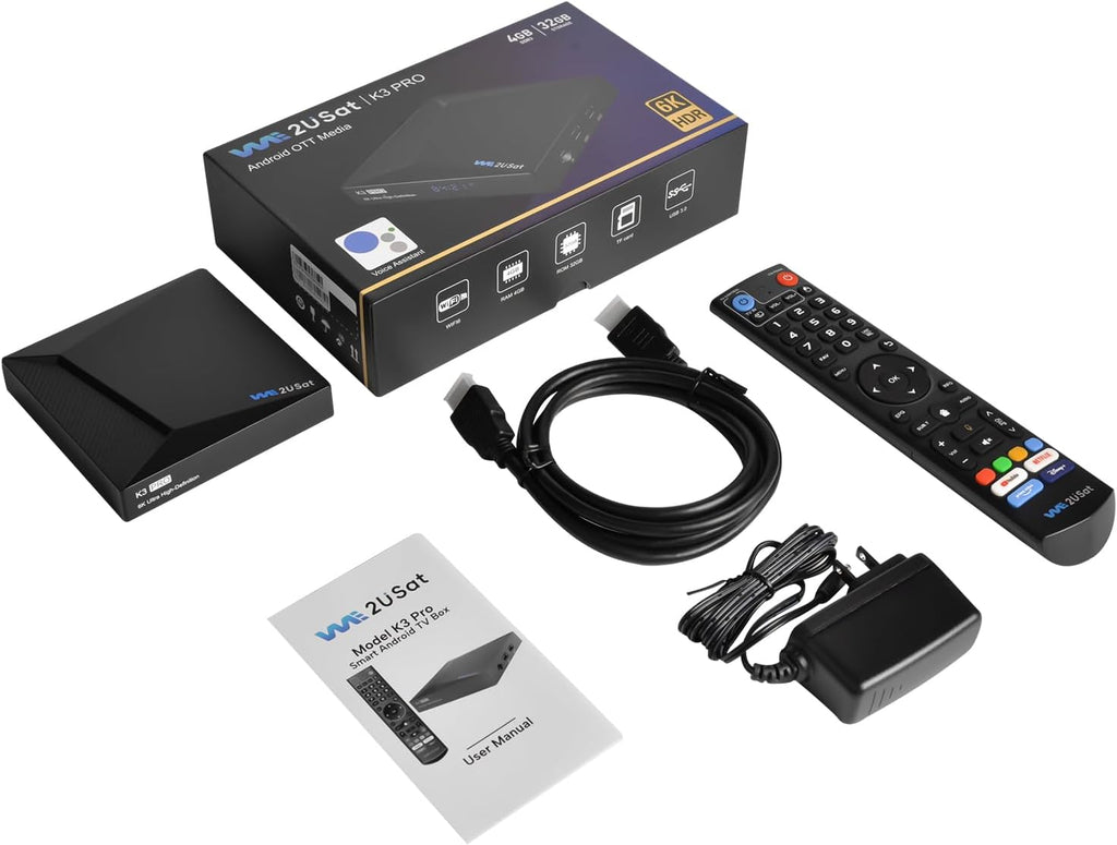 K3 Pro Smart Media Player,4GB RAM+32GB ROM,1x Remote Control, 1x HDMI Cable,Build in WiFi,Streaming Stick Devices