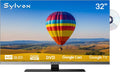 SYLVOX 32" 12V/24V Smart RV TV with Google TV & Built-in DVD Player, Frameless 1080P Full HD QLED Display, Shock-Resistant, Wide Voltage Support (9–32V), Voice Control Remote (Limo QLED Series)