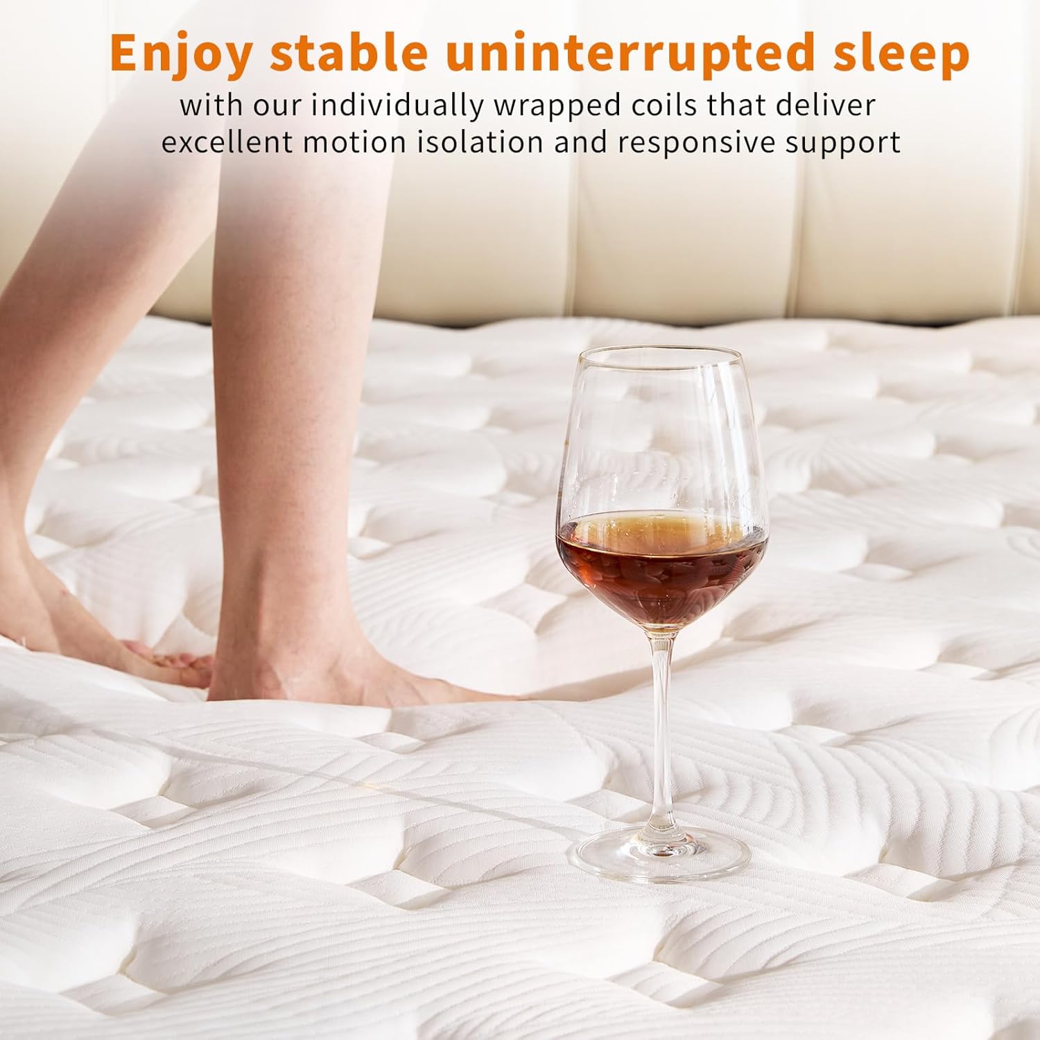 12 Inch Queen Mattress, Medium Firm Hybrid Memory Foam, 7-Zone Body Support for Pressure Relief, Motion Isolation, Queen Mattress in a Box, White Breathable Textured Fabric Mattresses