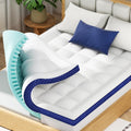 BEDELITE King Dual Layer 4 Inch Memory Foam Mattress Topper, 2 Inch Soft Pillow Top Mattress Pad Cover and 2 Inch Gel Memory Foam for Pressure Relief, 2-in-1 Design for Comfort & Support