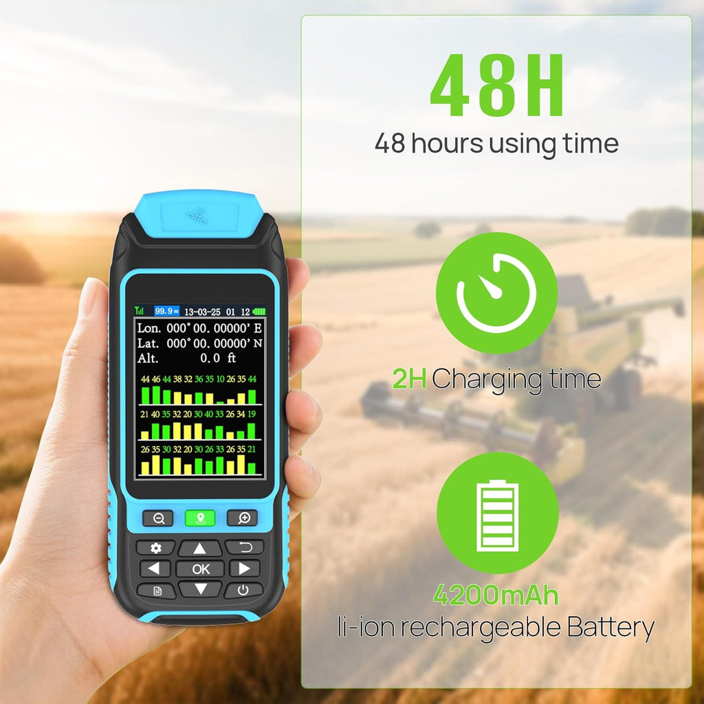 Handheld GPS Survey Equipment, High-Precision Rugged Land Surveying Equipment for Mountainous Terrain, Farmland, Forest, Ranch, Mining Lake