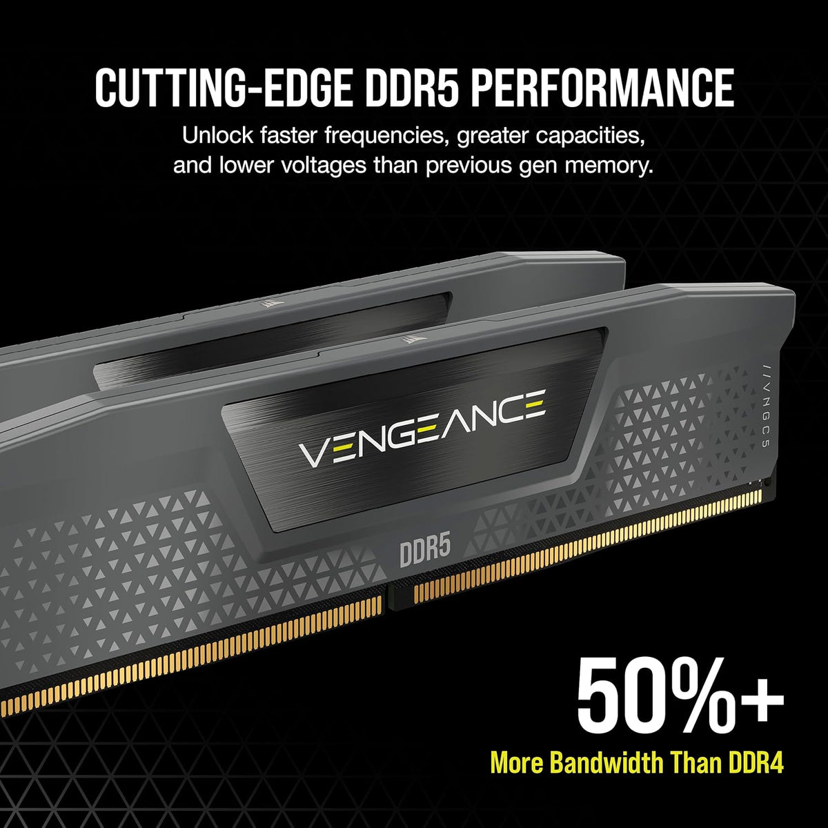 CORSAIR Vengeance DDR5 RAM 16GB (2x8GB) Up to 5200MHz CL40 AMD EXPO Intel XMP 3.0 Desktop Computer Memory - Gray