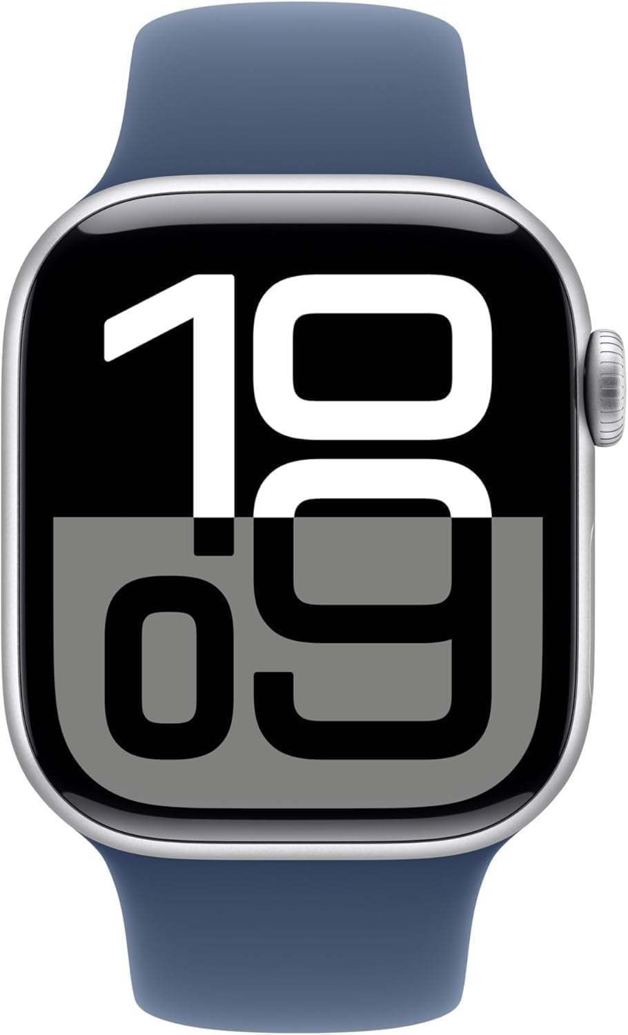 Apple Watch Series 10 GPS, 42mm - Silver Aluminum Case with Denim Sport Band, S/M (Renewed Premium)