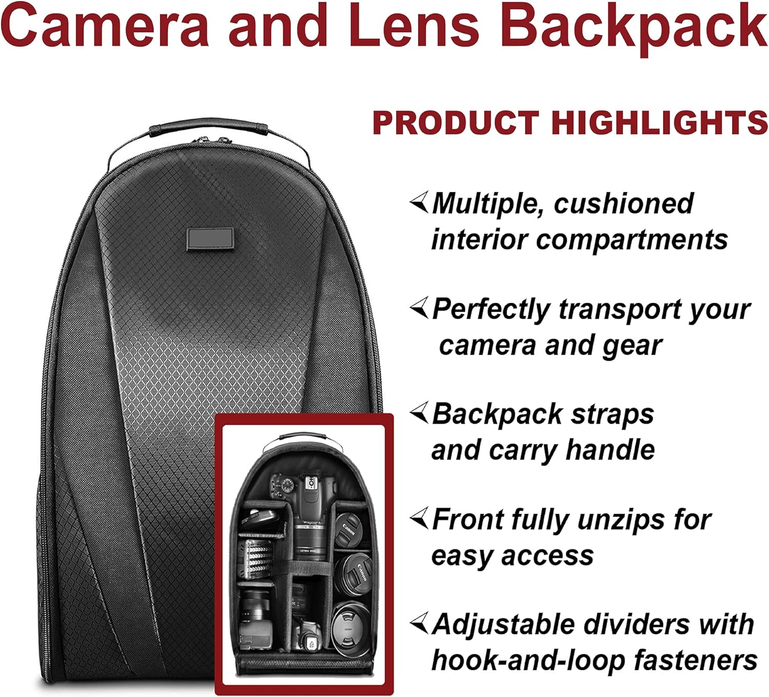 Canon EOS 2000D / Rebel T7 DSLR Camera with EF-S 18-55mm + EF 75-300mm Daul Lens + SanDisk 64GB Memory Card + Tripod + Case + Wideangle Lenses + ZeeTech Accessory Bundle (21pc Bundle) (Renewed)