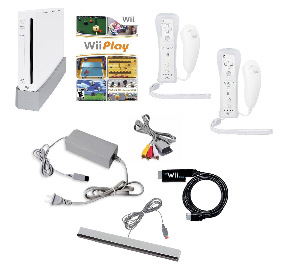 Wii Console Bundle (White) with Wii Play Game (2 Players) -Smart TV Ready (Renewed)