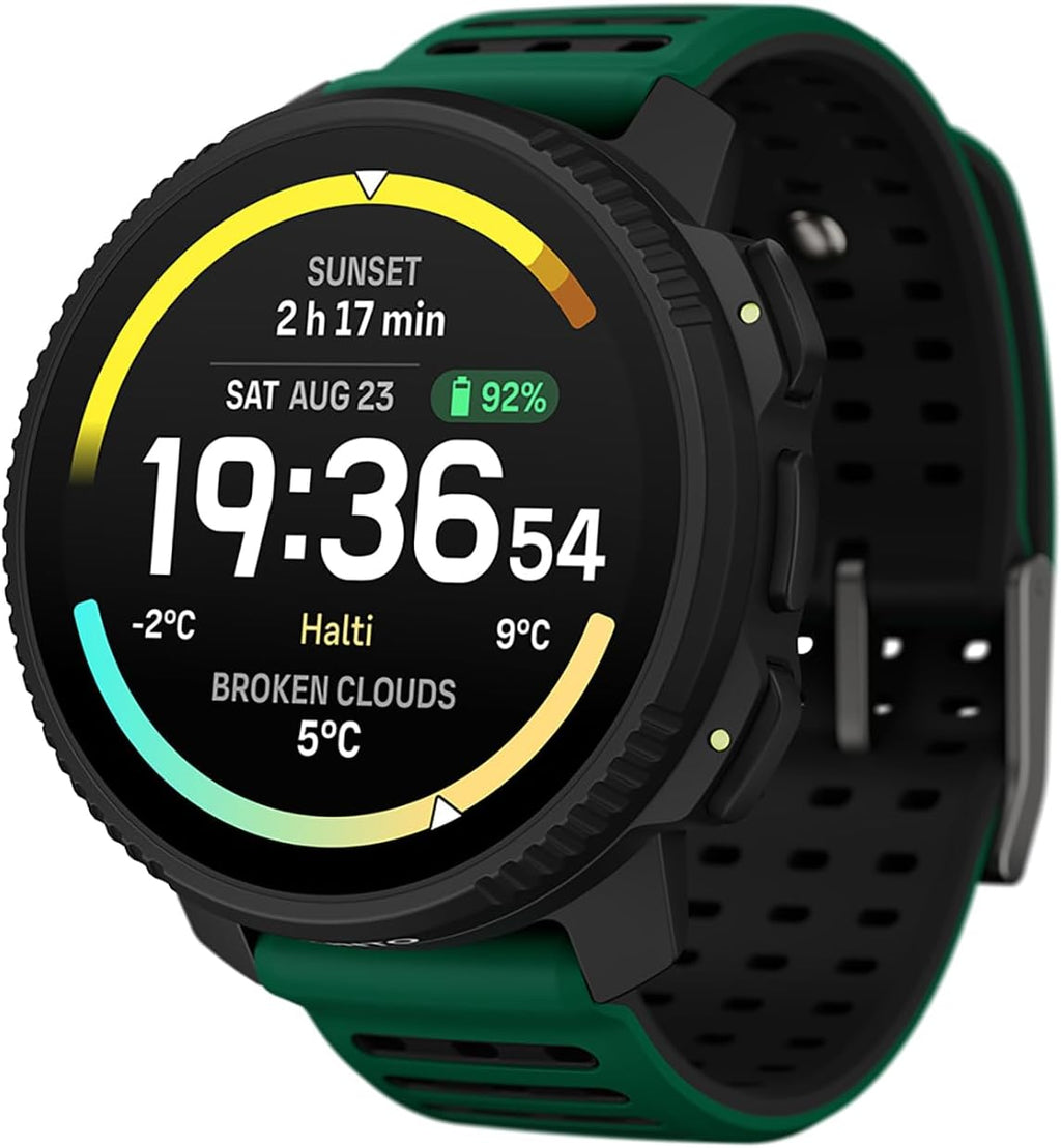 SUUNTO Vertical 2 GPS Sport Watch, Bright 1.5” AMOLED Touchscreen, LED Flashlight, 20-Day Battery Life, Offline Maps, Training Metrics & Recovery Insights, Dual-GNSS, 115+ Sport Modes, Pine Green