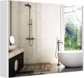 Tangkula Medicine Cabinet with Mirror, Frameless Bathroom Wall Mounted Cabinet with 3 Doors and Adjustable Shelves, Storage, Recess or Surface Mount Installation