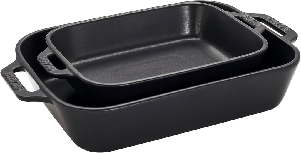 Staub Ceramic Stoneware 5-Pc Mixed Baking Dish Set – Matte Black