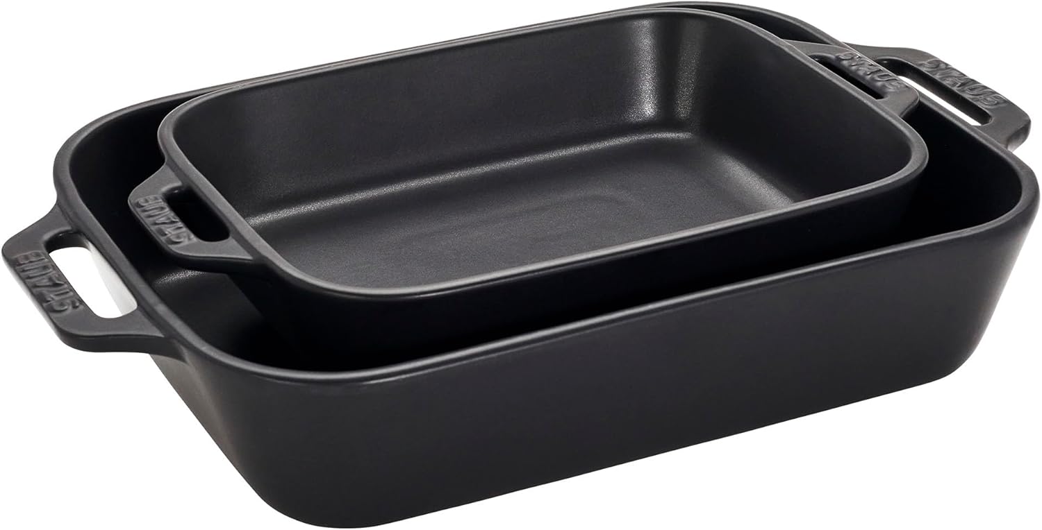 Staub Ceramic Stoneware 5-Pc Mixed Baking Dish Set – Matte Black